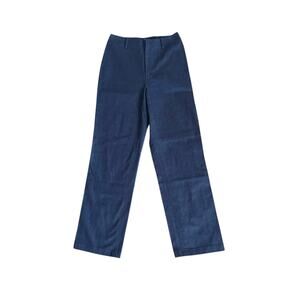 NWT Ellen Tracy Company Trouser Pant Sz 10 High Rise Straight Leg Retro 70s Blue